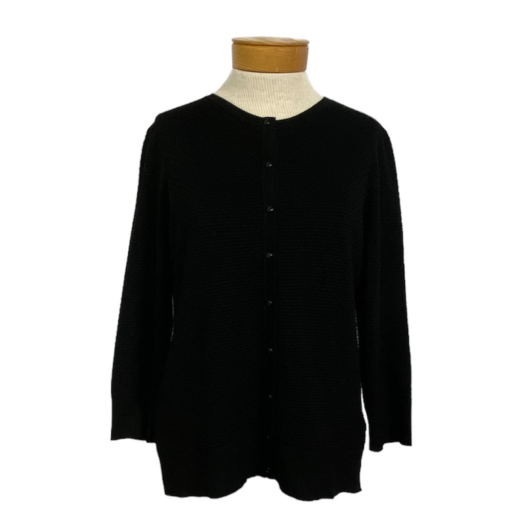 Cable & Gauge Black Waffle, Sweater, Cardigan Med.
